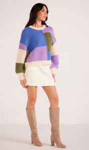 MINKPINK - Lawrence Color Block Knit Sweater