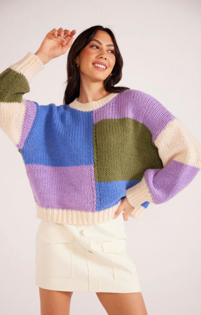 MINKPINK - Lawrence Color Block Knit Sweater
