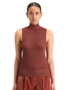 Scotch & Soda -Metallic Pointelle Knit Tank