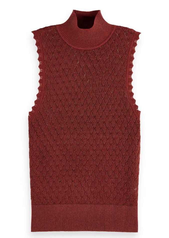 Scotch & Soda -Metallic Pointelle Knit Tank