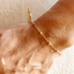 18K Gold Filled - Cross Charm Bracelet