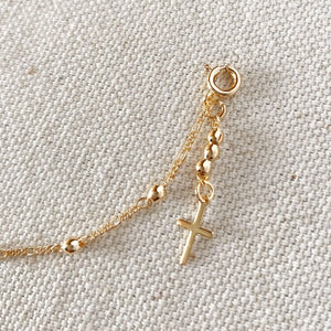 18K Gold Filled - Cross Charm Bracelet