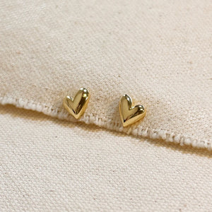 18K Gold Filled - Mini Heart Earrings