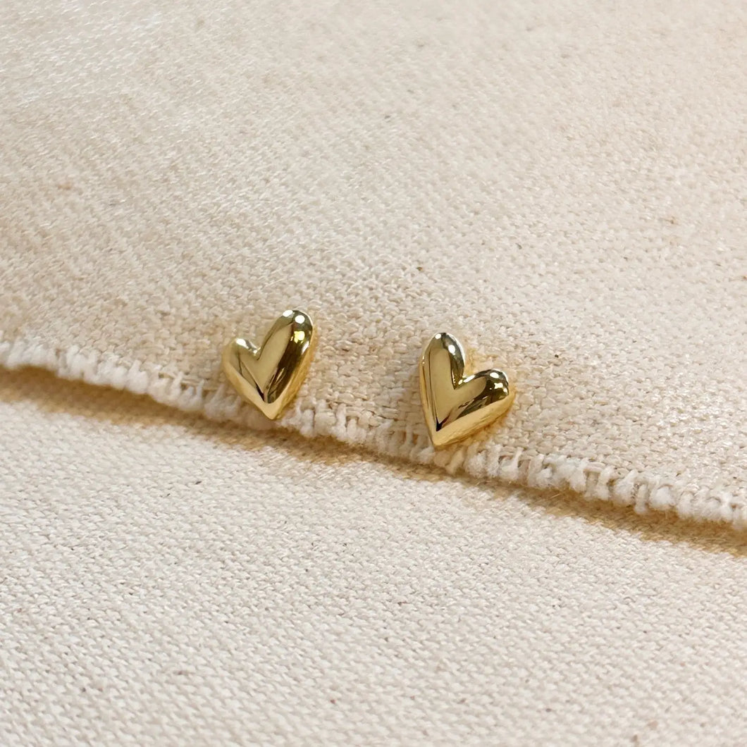 18K Gold Filled - Mini Heart Earrings