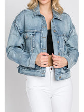 Load image into Gallery viewer, L.T.J.-Vintage Wash Denim Jacket
